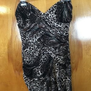 Never worn animal print velvety bodycon dress